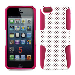 iPhone 5S 5 Mesh Hybrid Case (White-Pink)