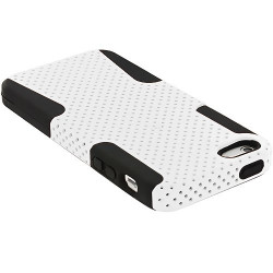 iPhone 5S 5 Mesh Hybrid Case (White-Black) iPhone 5S 5 Mesh Hybrid Case (White-Black)
