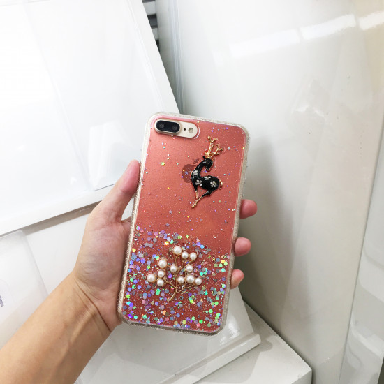 iPhone SE 2020 / 8 / 7 3D Deer Crystal Diamond Shiny Case (Pink)