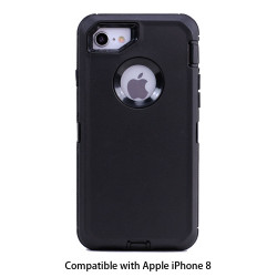 iPhone 8 / 7 Premium Armor Robot Case with Clip (Black-Black + Clip) iPhone 8 / 7 Premium Armor Robot Case with Clip (Black-Black + Clip)