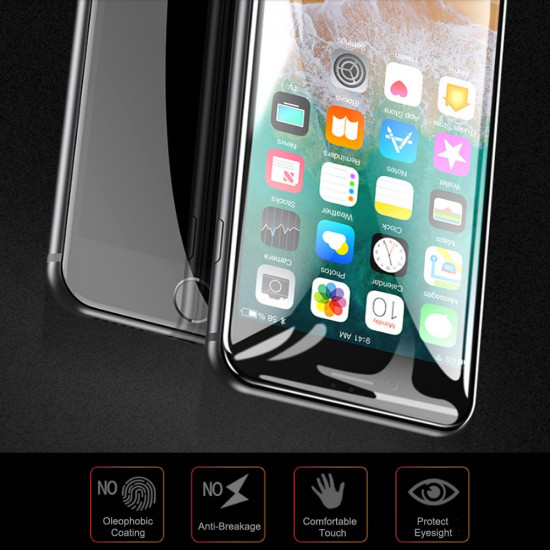 iPhone 8 Plus / 7 Plus / 6S Plus / 6 Plus HD Tempered Glass Full Glue Screen Protector (Black Edge)