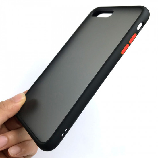 iPhone SE 2020 / 8 / 7 / 6S / 6 Slim Matte Hybrid Bumper Case (Black Black)