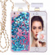 iPhone SE (2020) / 8 / 7 Perfume Bottle Glitter Shake Star Dust Necklace Case (Blue)