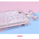iPhone SE (2020) / 8 / 7 Perfume Bottle Glitter Shake Star Dust Necklace Case (White)