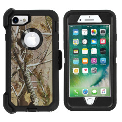 Premium Camo Heavy Duty Case with Clip for iPhone 8 Plus / 7 Plus / 6S Plus / 6 Plus (Tree Black)