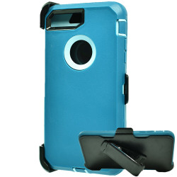 Premium Armor Heavy Duty Case with Clip for iPhone 8 Plus / 7 Plus / 6S Plus / 6 Plus (Aqua Blue Blue)