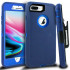Premium Armor Heavy Duty Case with Clip for iPhone 8 Plus / 7 Plus / 6S Plus / 6 Plus (Navy Blue Blue)