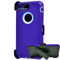 Premium Armor Heavy Duty Case with Clip for iPhone 8 Plus / 7 Plus / 6S Plus / 6 Plus (Purple Blue)