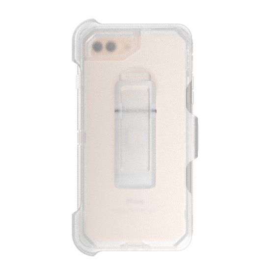Premium Armor Heavy Duty Case with Clip for iPhone 8 Plus / 7 Plus / 6S Plus / 6 Plus (Transparent Clear)