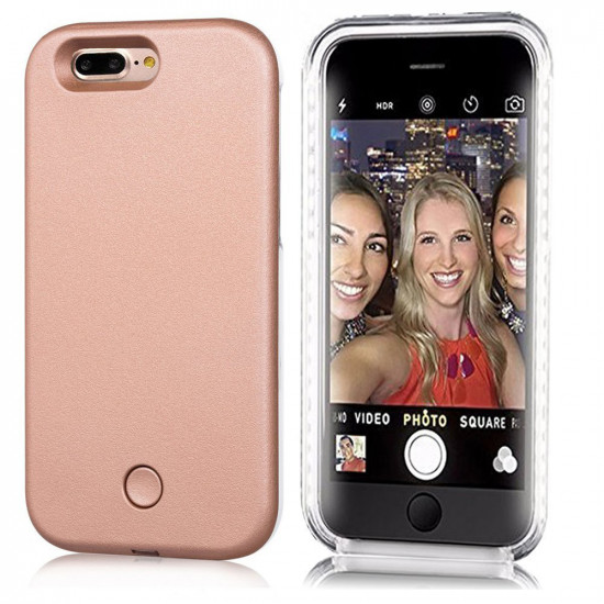 iPhone SE (2020) / 8 / 7 Selfie Illuminated LED Light Case (Rose Gold)