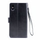 iPhone XS / X Crystal Flip Leather Wallet Case with Strap (Tower Black)