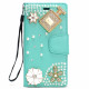 iPhone XS / X Crystal Flip Leather Wallet Case with Strap (Perfume Green)