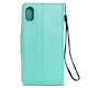 iPhone XS / X Crystal Flip Leather Wallet Case with Strap (Perfume Green)