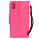 iPhone XS / X Crystal Flip Leather Wallet Case with Strap (Perfume Hot Pink)