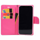 iPhone XS / X Crystal Flip Leather Wallet Case with Strap (Tower Hot Pink)