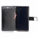 iPhone X (Ten) Multi Pockets Folio Flip Leather Wallet Case with Strap (Black)