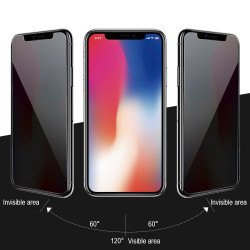 iPhone 11 Pro Max (6.5in) / XS Max Privacy Anti-Spy Full Cover Tempered Glass Screen Protector (Black)