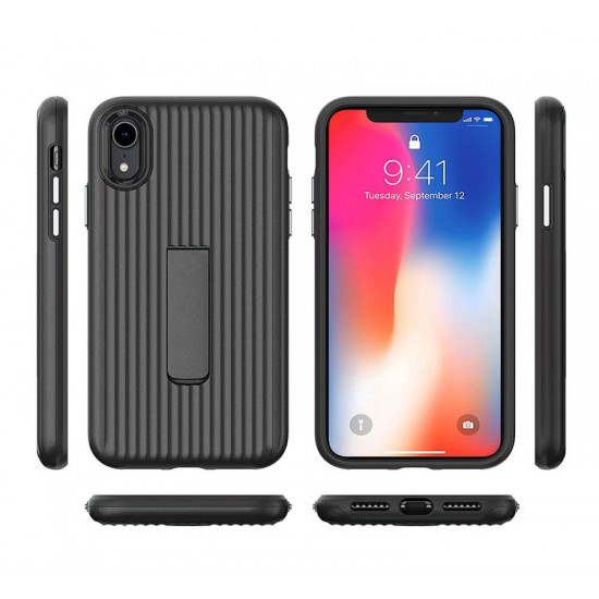 iPhone Xs Max Cabin Carbon Style Stand Case (Gold)