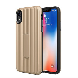 iPhone Xs Max Cabin Carbon Style Stand Case (Gold)