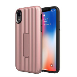 iPhone Xs Max Cabin Carbon Style Stand Case (Rose Gold)