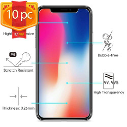 iPhone 11 (6.1in) / iPhone XR Tempered Clear Glass Screen Protector 10PC (Clear)