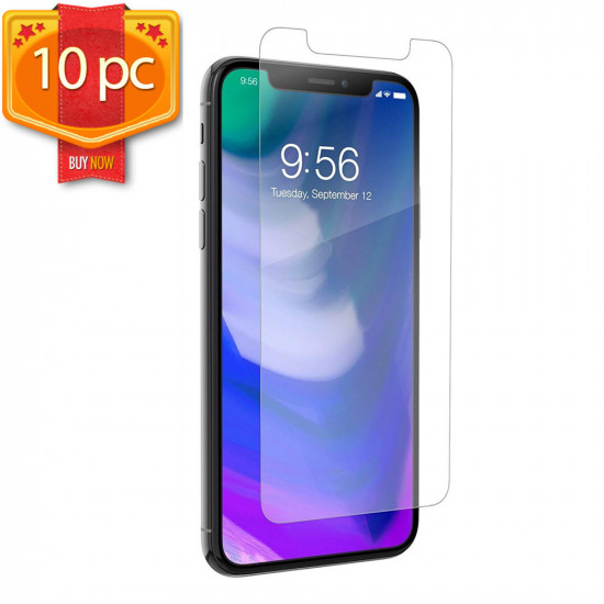 iPhone 11 Pro Max (6.5in) / XS Max Tempered Clear Glass Screen Protector 10pc (Clear)