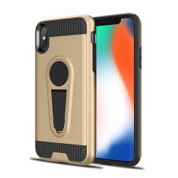 iPhone Xs Max Metallic Plate Stand Case Work with Magnetic Mount Holder (Gold)