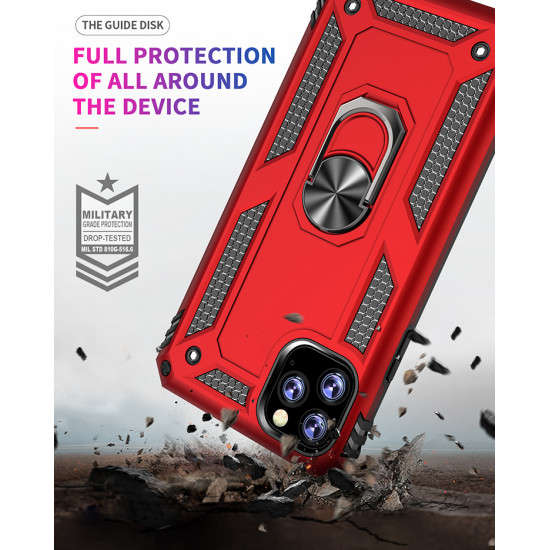 iPhone 11 (6.1in) Tech Armor Ring Grip Case with Metal Plate (Red)