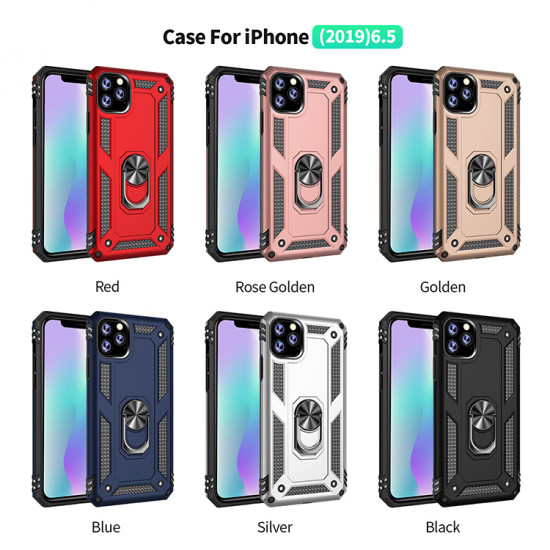 iPhone 11 Pro (5.8in) Tech Armor Ring Grip Case with Metal Plate (Rose Gold)