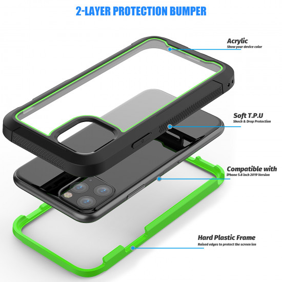 Iphone 11 6 1in Clear Dual Defense Case Green