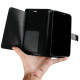 Multi Pockets Folio Flip Leather Wallet Case with Strap for Samsung Galaxy S21 Ultra 5G (Black)