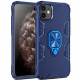 Ultimate Shockproof 360 Ring Stand Case with Magnetic Metal Plate for iPhone 11 6.1 (Navy Blue)