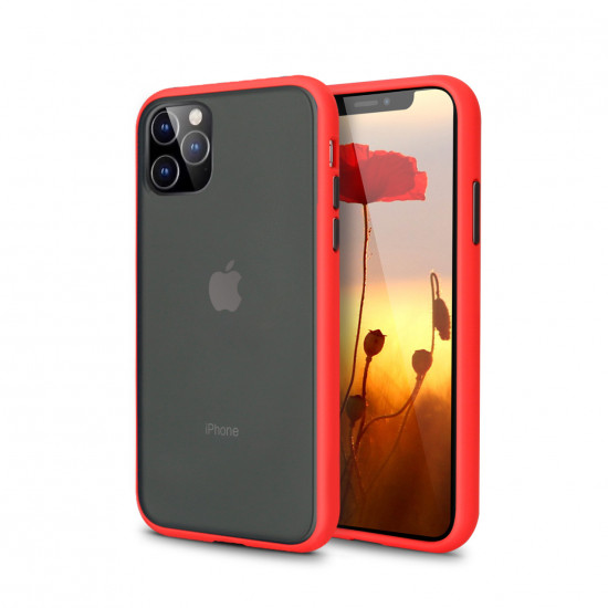 Iphone 11 6 1 In Slim Matte Hybrid Bumper Case Black Red Iphone 11 6 1 In Slim Matte Hybrid Bumper Case Black Red