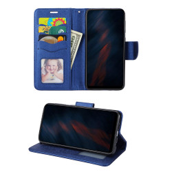 Flip PU Leather Simple Wallet Case for Samsung Galaxy A51 (Blue)