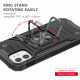 Cube Style Armor Case with Rotating Ring Holder, Kickstand and Magnetic Car Mount Plate for iPhone 12 Pro Max 6.7 (Black)