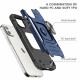 Cube Style Armor Case with Rotating Ring Holder, Kickstand and Magnetic Car Mount Plate for iPhone 12 Pro Max 6.7 (Navy Blue)