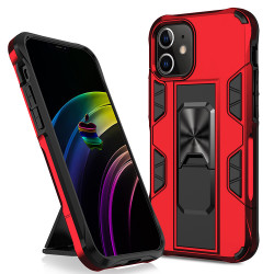 Military Grade Armor Protection Stand Magnetic Feature Case for iPhone 12 Mini 5.4 (Red)