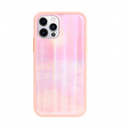 Shiny Glossy Design Armor Hybrid Protective Case for iPhone 12 / 12 Pro 6.1 (Horizontal Pink)