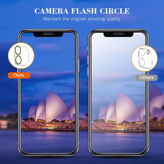 Camera Lens HD Tempered Glass Protector for iPhone 12 [6.1] Only (Transparent Clear)