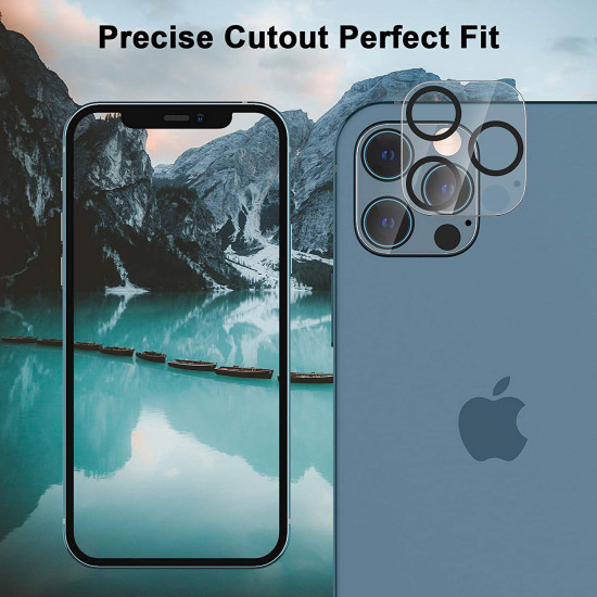 Camera Lens HD Tempered Glass Protector for iPhone 12 Pro Only [6.1] (Transparent Clear)