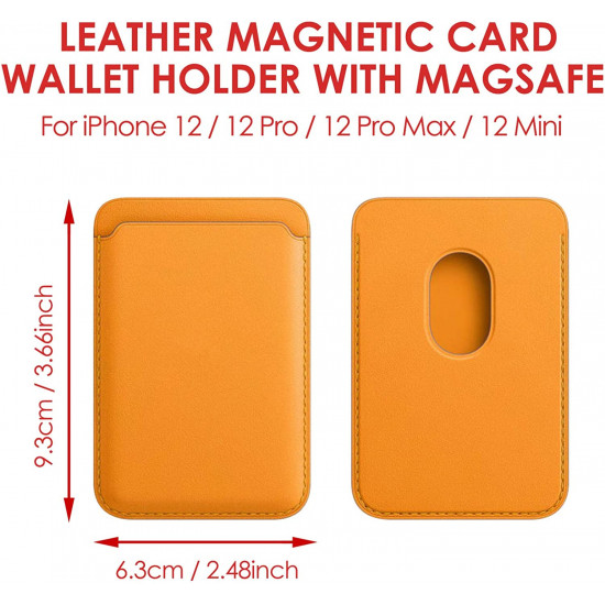 PU Leather Magnetic Card Wallet Pouch Holder for iPhone 12 / 12 Pro / 12 Mini /12 Pro Max (Brown)