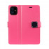Multi Pockets Folio Flip Leather Wallet Case with Strap for iPhone 12 Pro Max 6.7 (Hot Pink)