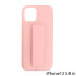 PU Leather Hand Grip Kickstand Case with Metal Plate for iPhone 12 Mini 5.4 inch (Pink)