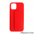 PU Leather Hand Grip Kickstand Case with Metal Plate for iPhone 12 Mini 5.4 inch (Red)