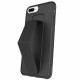 PU Leather Hand Grip Kickstand Case with Metal Plate for iPhone 12 Mini 5.4 inch (Black)