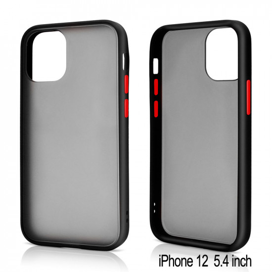 Slim Matte Hybrid Bumper Case for iPhone 12 Mini 5.4 inch (Black)