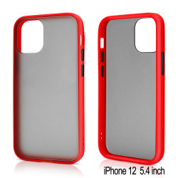 Slim Matte Hybrid Bumper Case for iPhone 12 Mini 5.4 inch (Red)