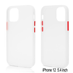 Slim Matte Hybrid Bumper Case for iPhone 12 Mini 5.4 inch (White)