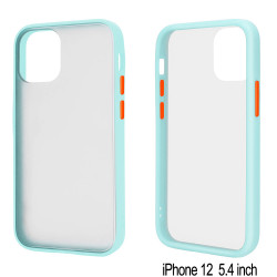 Slim Matte Hybrid Bumper Case for iPhone 12 Mini 5.4 inch (Light Blue)