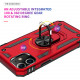 Tech Armor Ring Stand Grip Case with Metal Plate for iPhone 12 Mini 5.4 inch (Red)